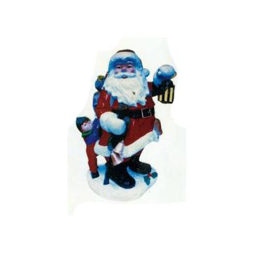 Weihnachtsmann mit Laterne und Kind verkleinert
