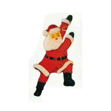 Weihnachtsmann pendelt am Seil verkleinert