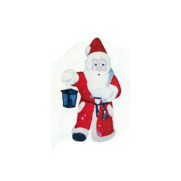 laufender Weihnachtsmann mit Laterne in der Hand verkleinert
