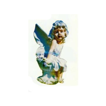 sitzendes Engelsmädchen auf kleiner Säule verkleinert
